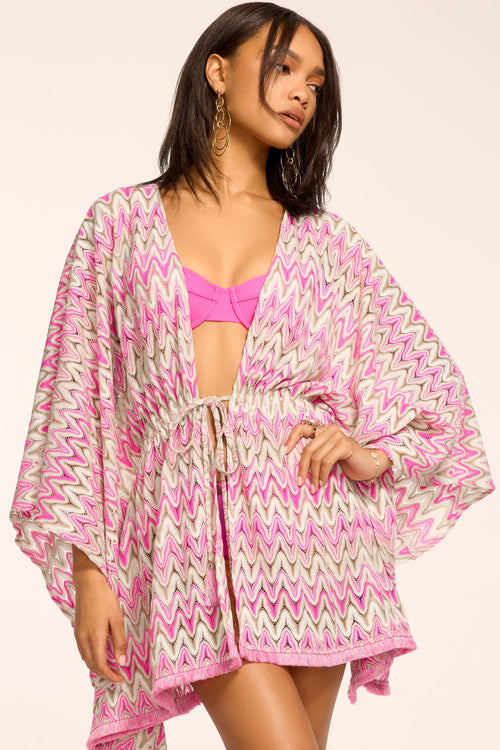 Mckala Chevron Knit Mini Coverup Dress