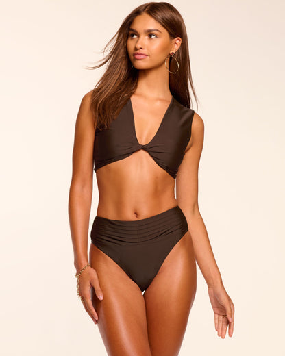 Ivo Ruched Bikini Bottom | BEACH BROWN