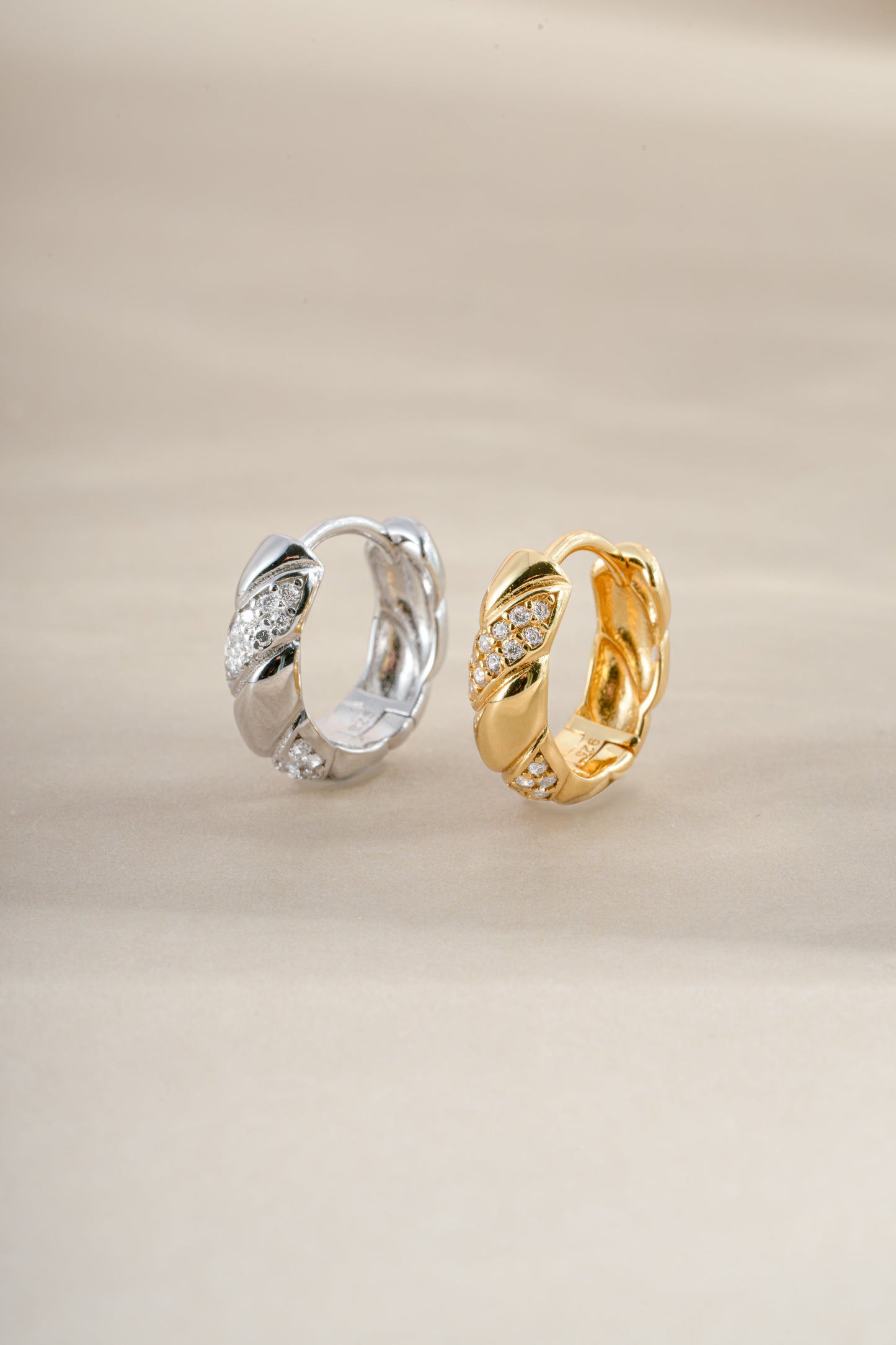 Studded Croissant Hoops