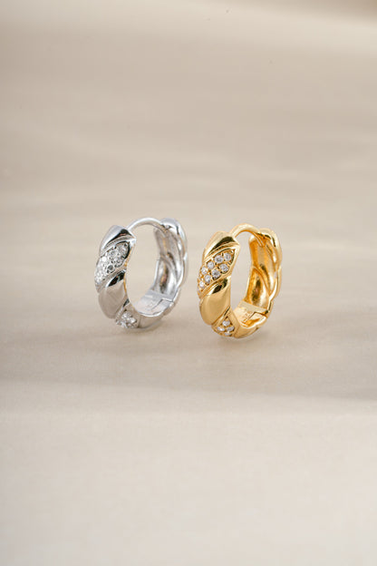 Studded Croissant Hoops