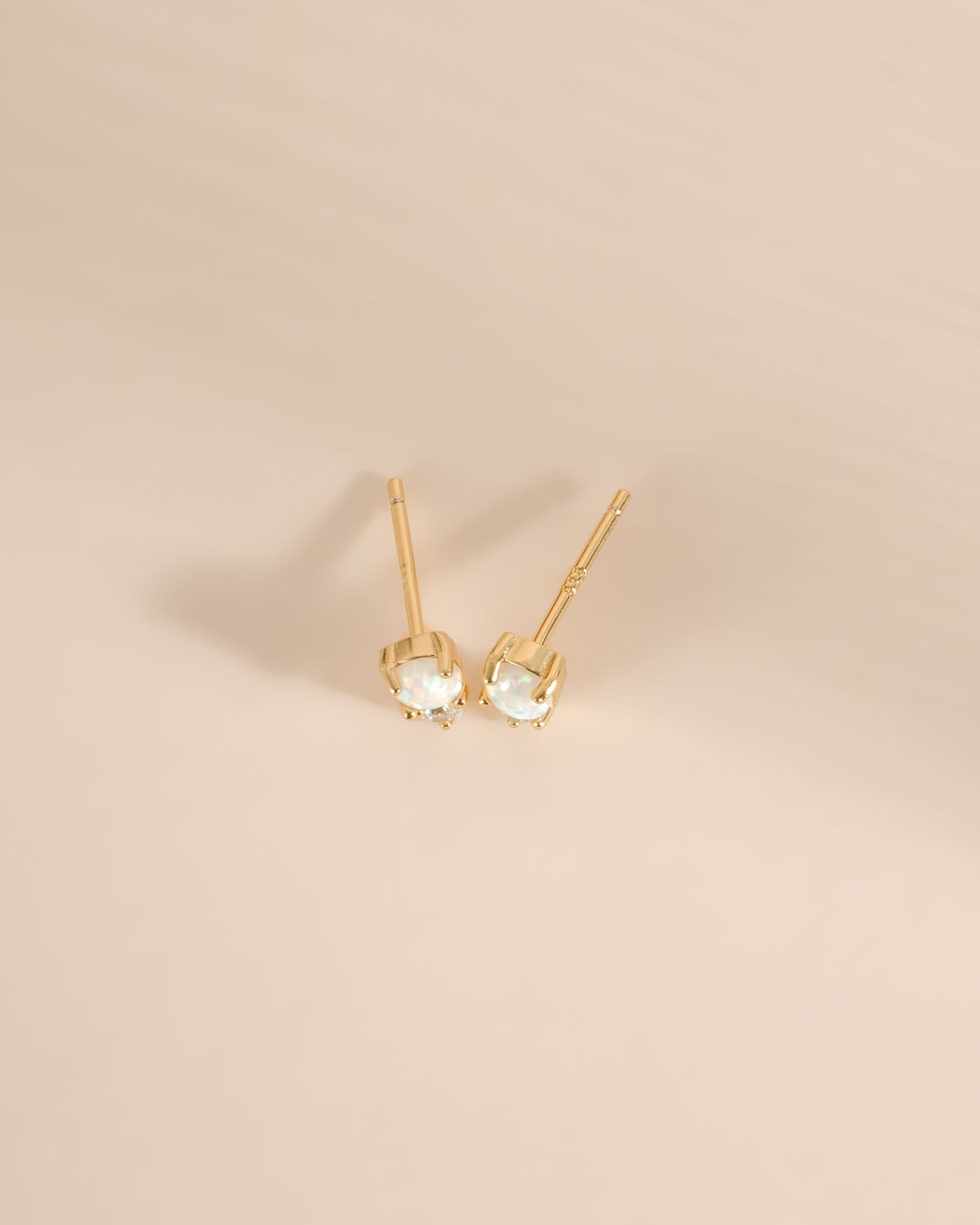 Opal & CZ Stud Earrings