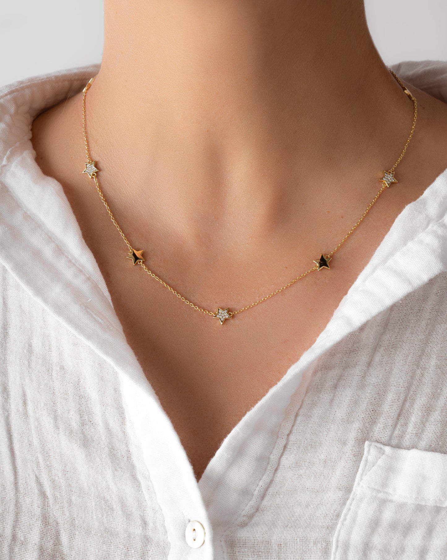 CZ Star Collar Necklace