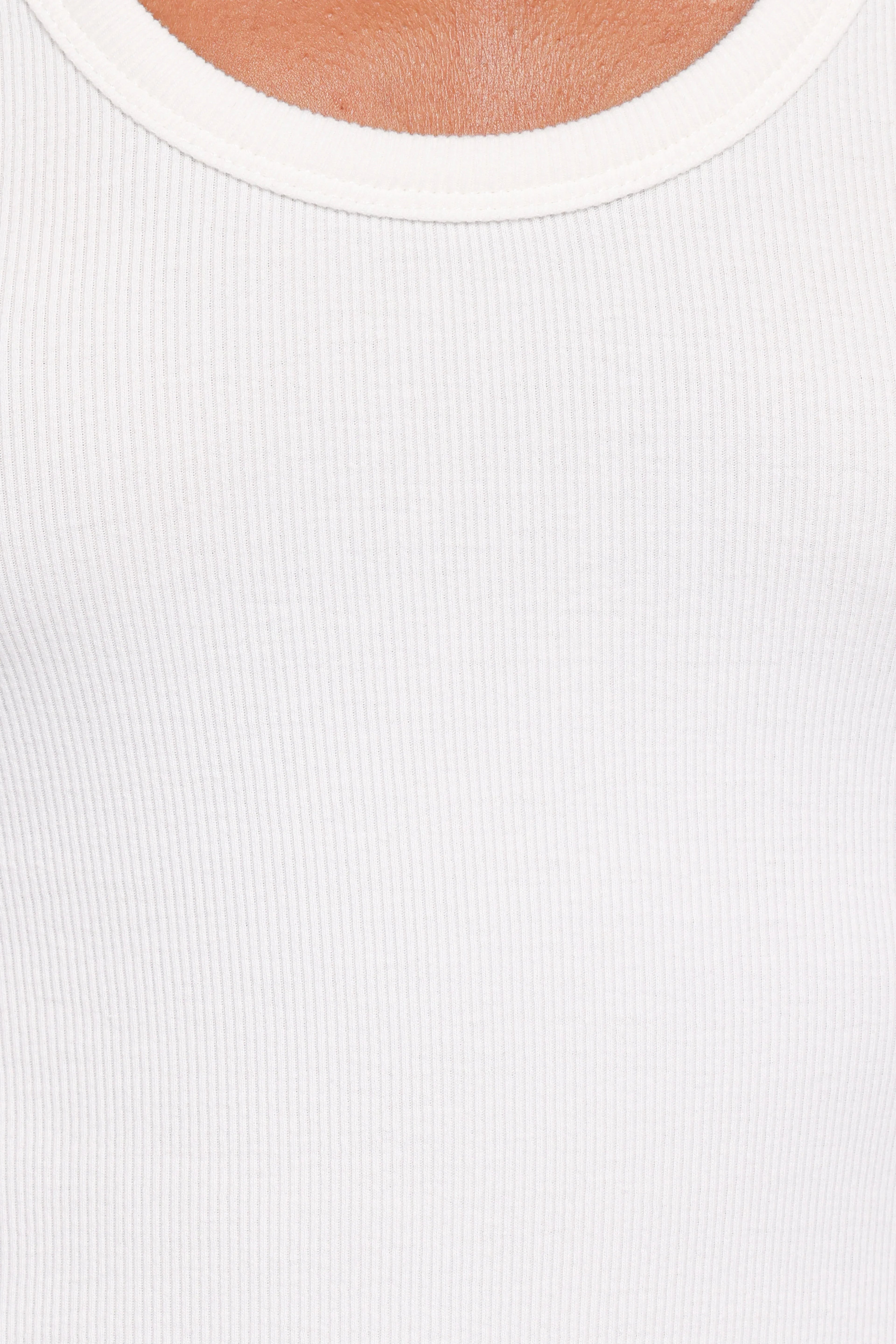 Miles Racerback Rib Knit Tank Top - White