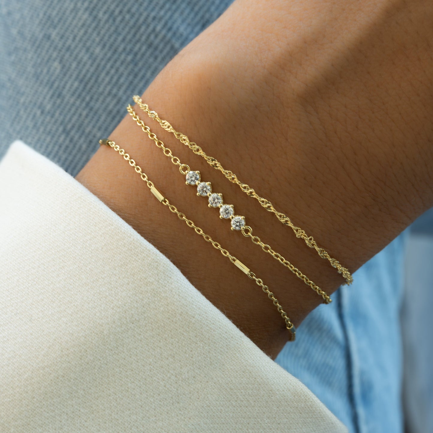 5 Stone Diamond Bracelet