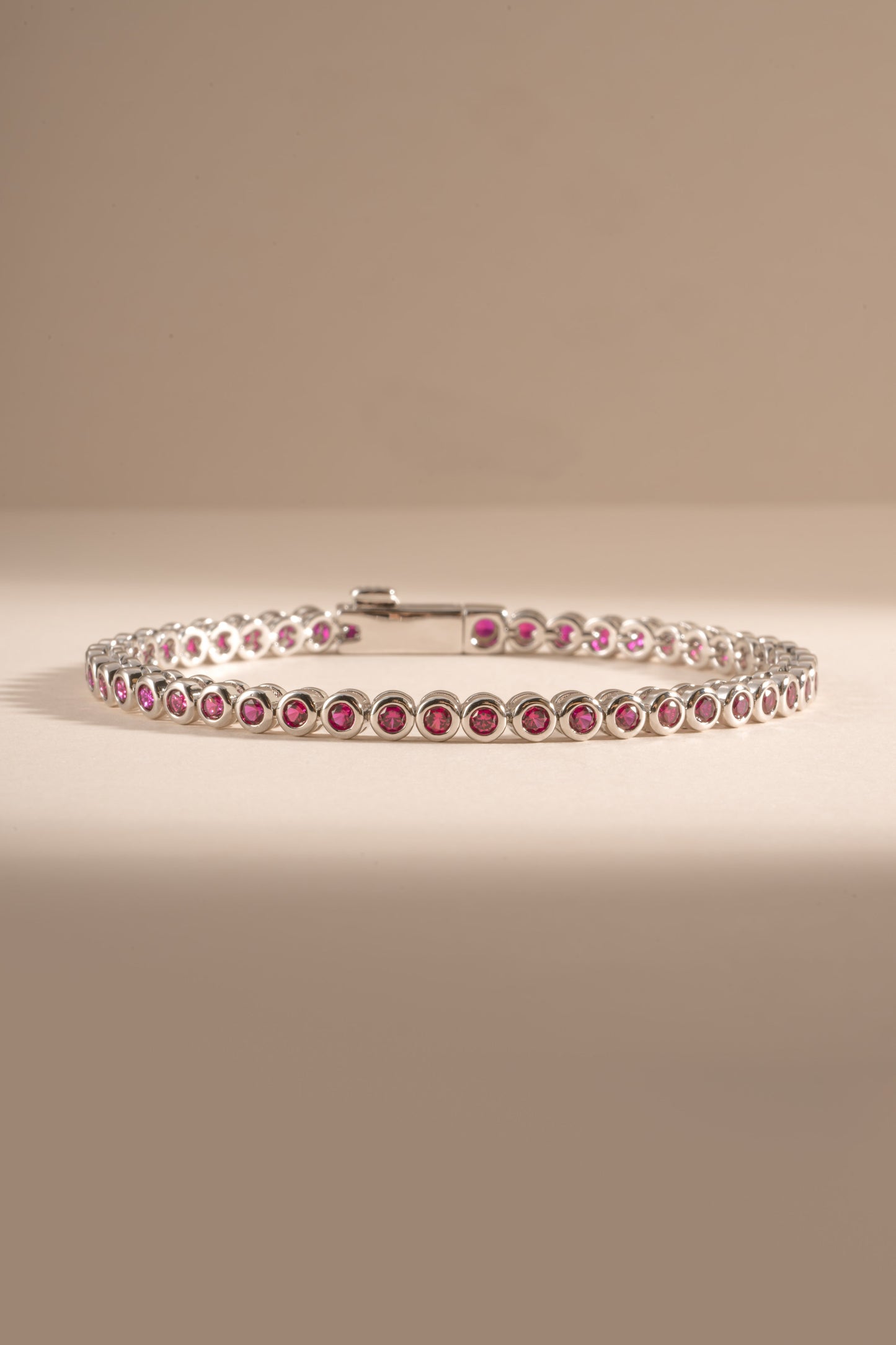 Ruby Bezel Tennis Bracelet