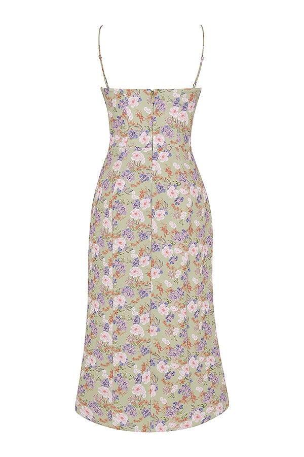 peony print  midi sundress
