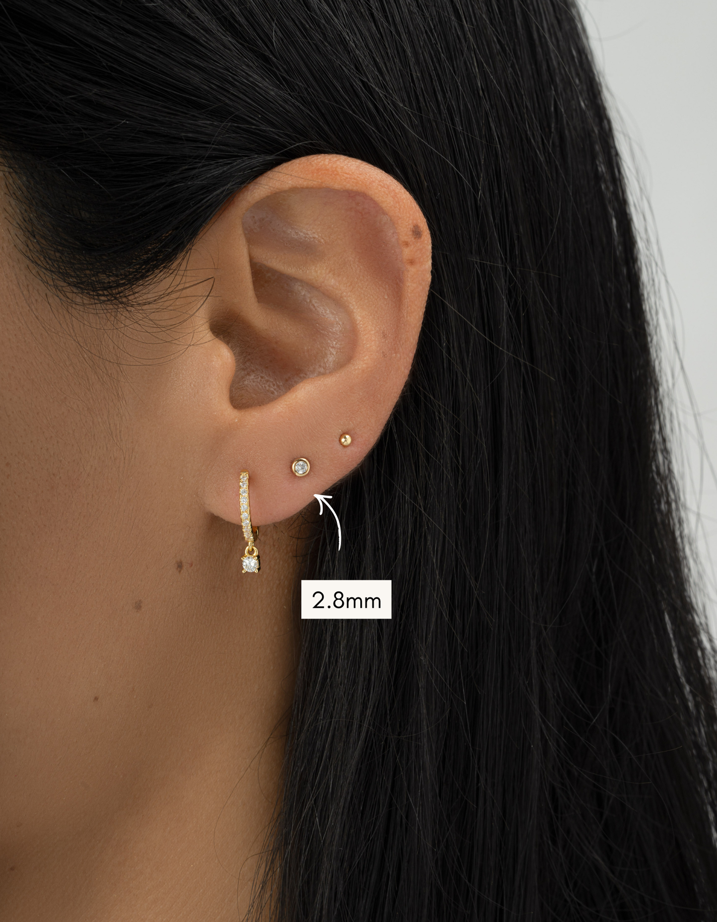 Bezel Stud Earrings