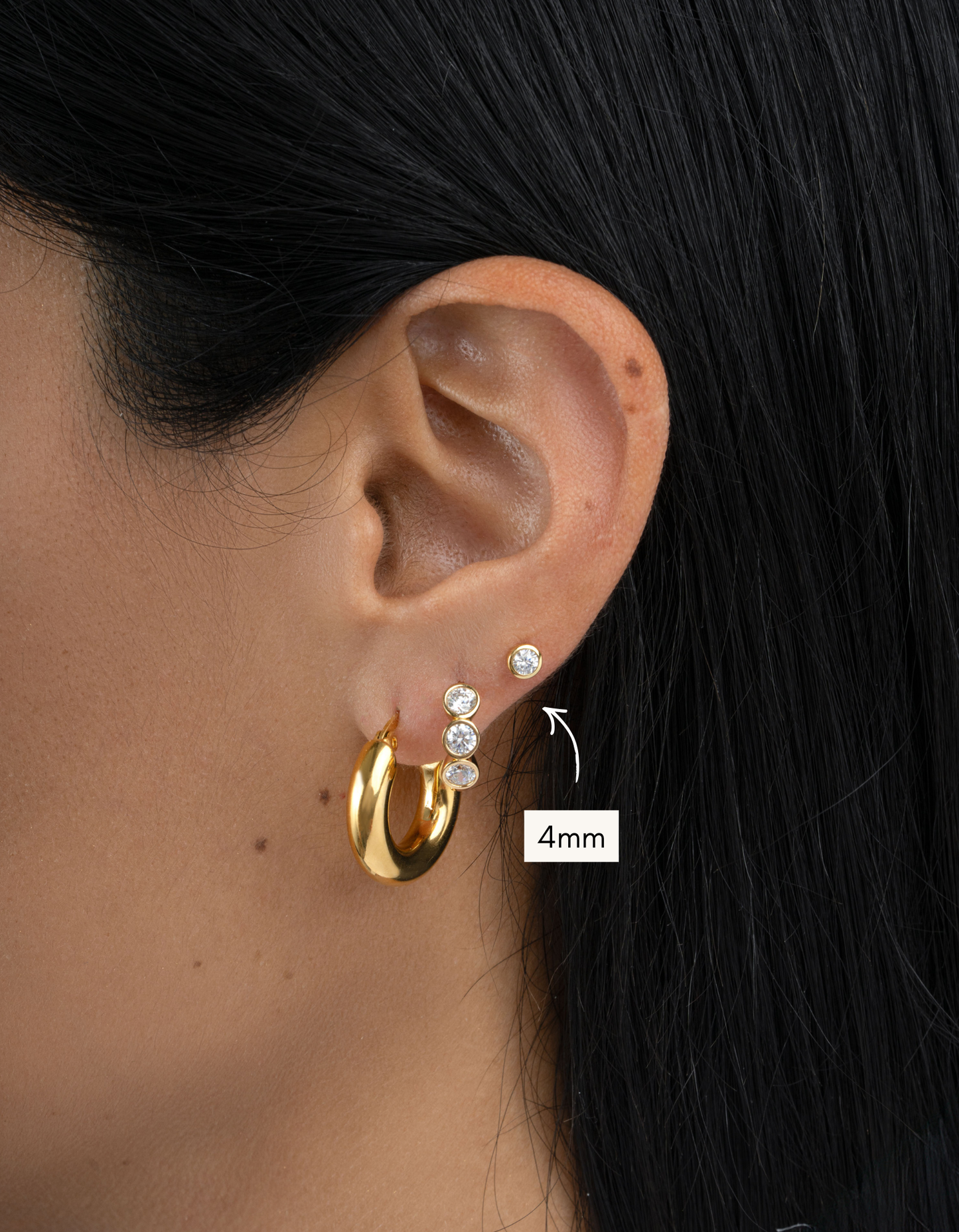 Bezel Stud Earrings