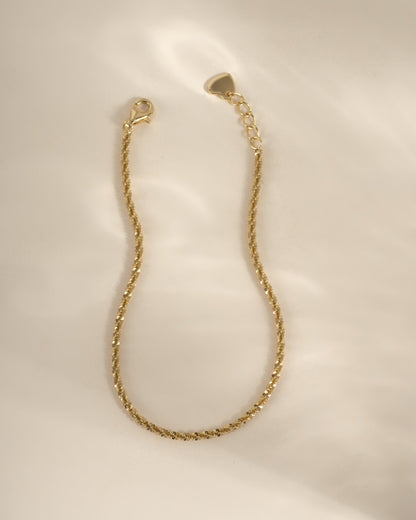 Diamond Cut Rope Chain Bracelet