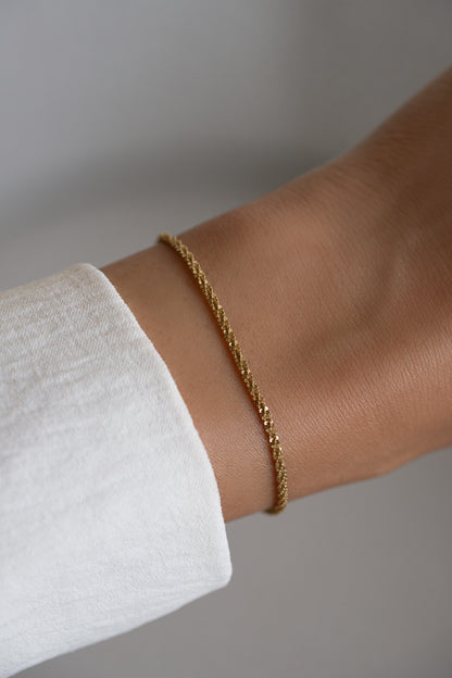 Diamond Cut Rope Chain Bracelet