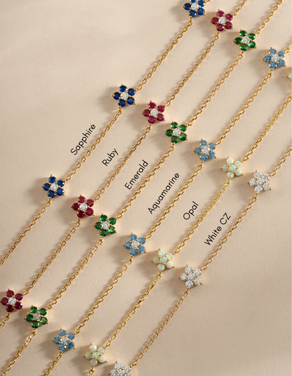 Sapphire Flower Necklace