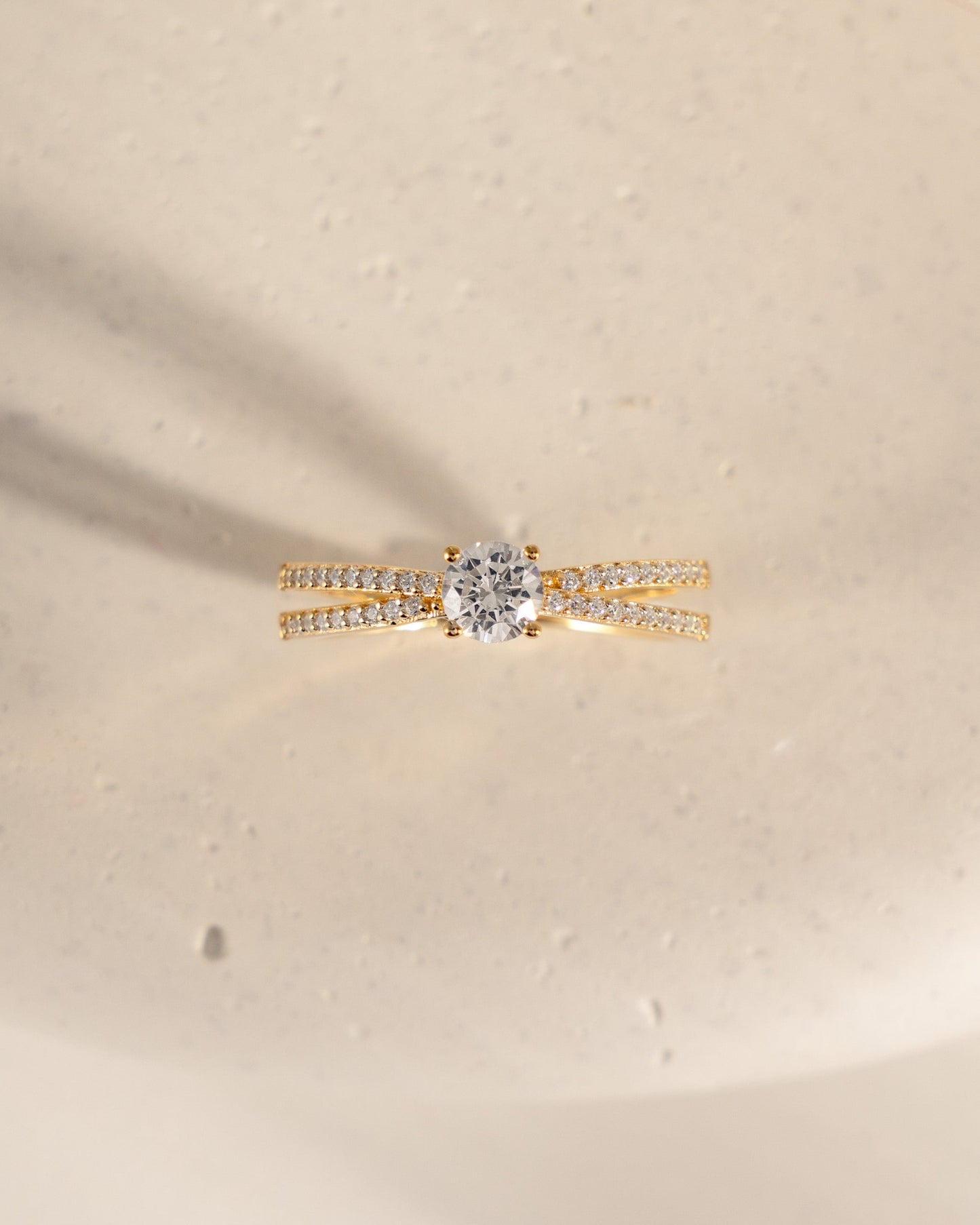Double Shank Diamond Ring