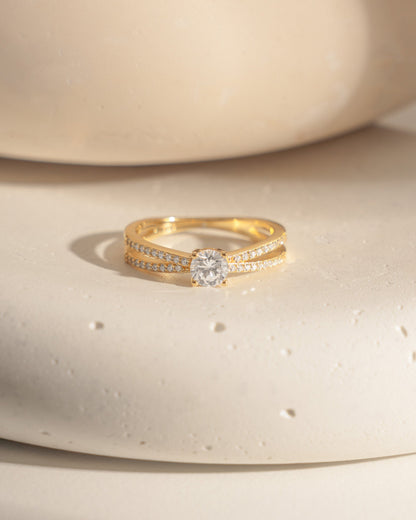 Double Shank Diamond Ring