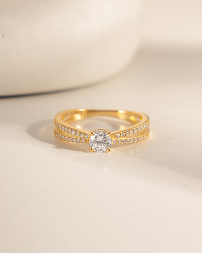 Double Shank Diamond Ring