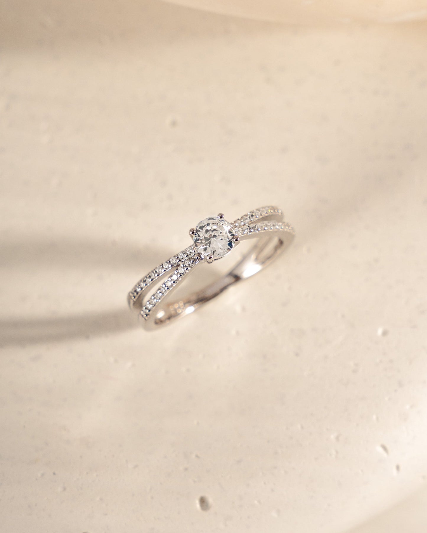 Double Shank Diamond Ring