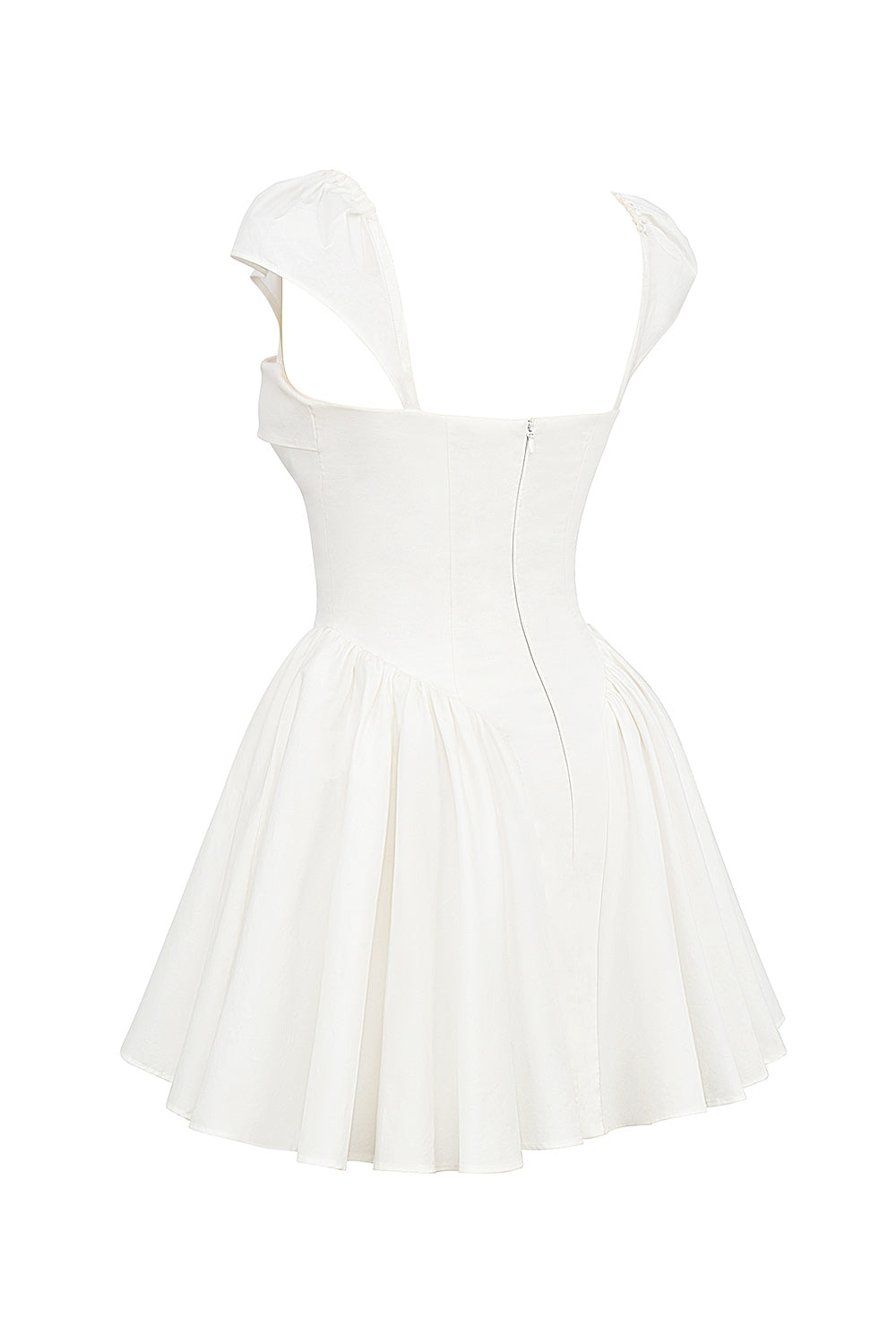 white cotton corset mini dress