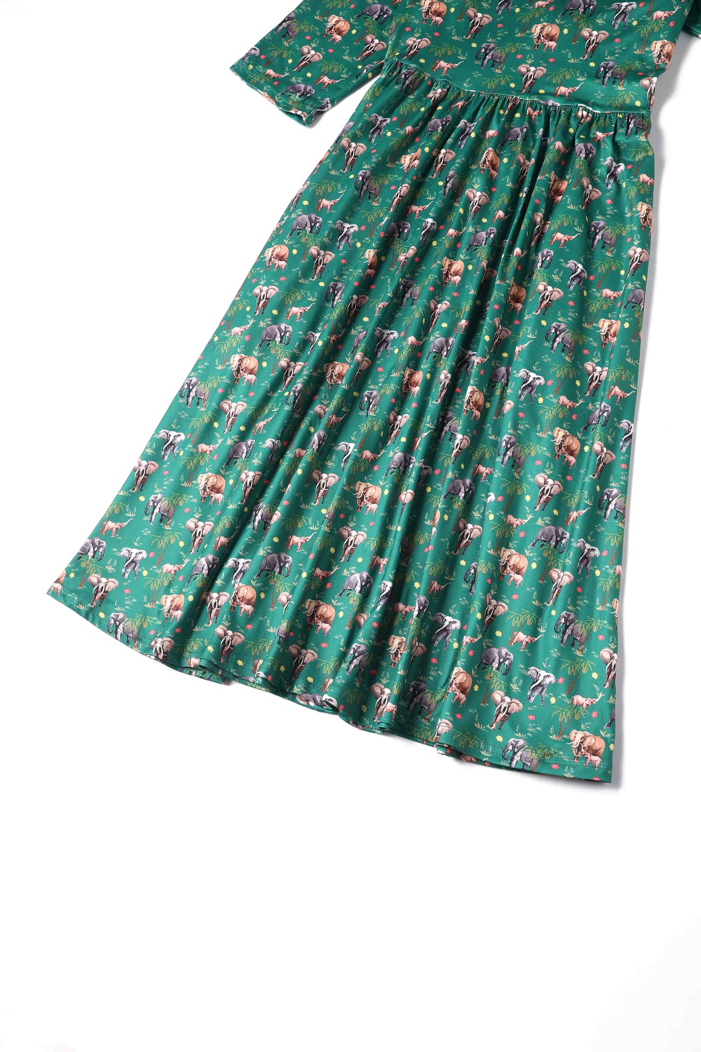 Billie Green Elephant Flared Dress
