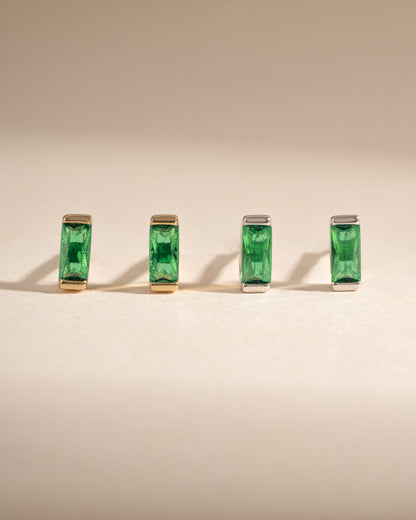 Emerald Baguette Stud Earrings