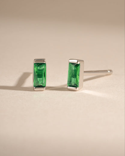 Emerald Baguette Stud Earrings