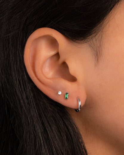 Emerald Baguette Stud Earrings
