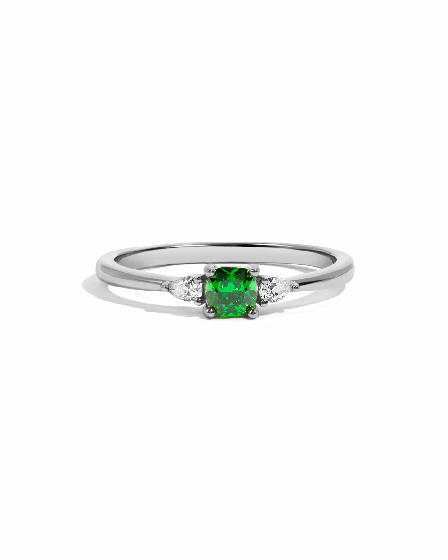 Emerald Cushion Ring