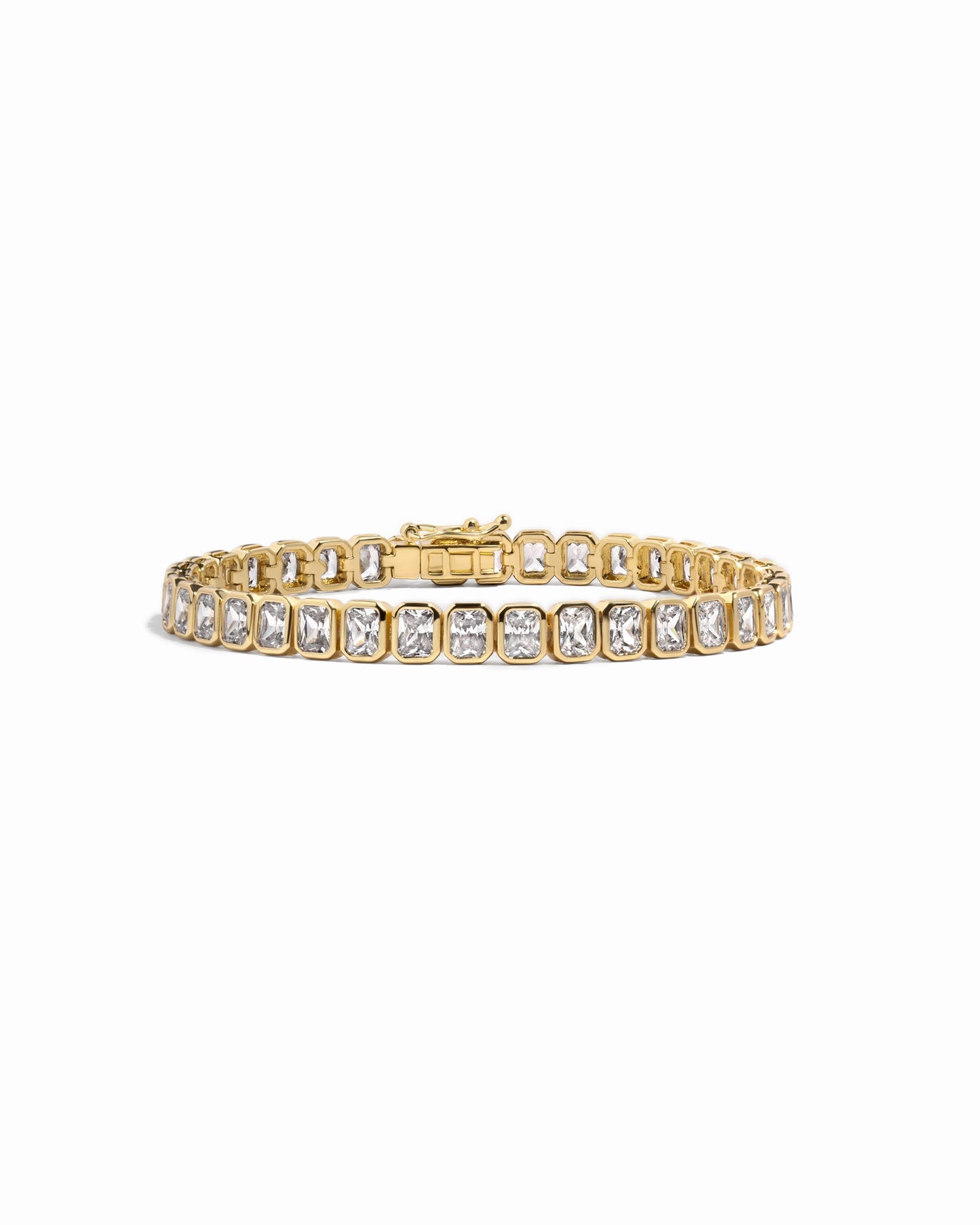 Emerald-Cut Bezel Tennis Bracelet