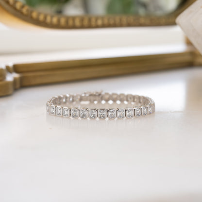 Emerald-Cut Bezel Tennis Bracelet