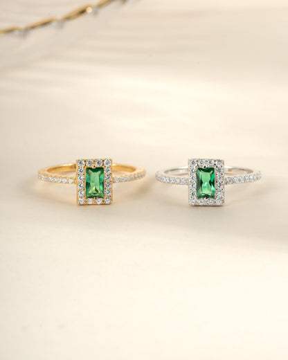 Emerald CZ Ring