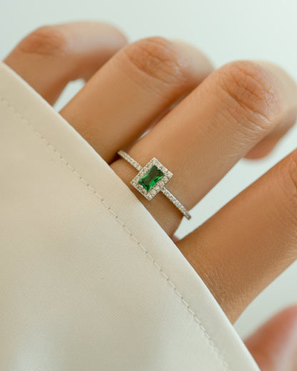 Emerald CZ Ring
