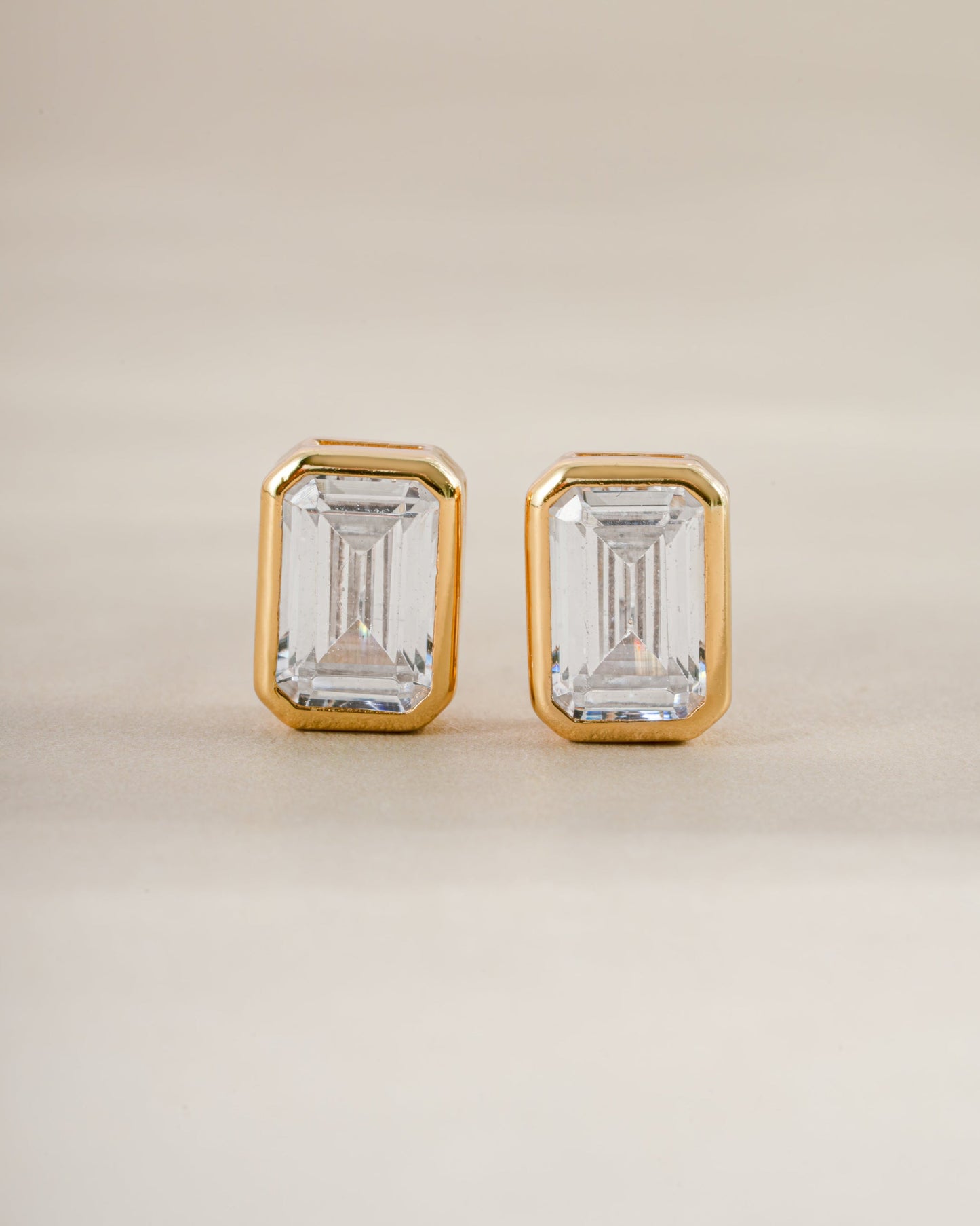 Emerald Cut Stud Earrings