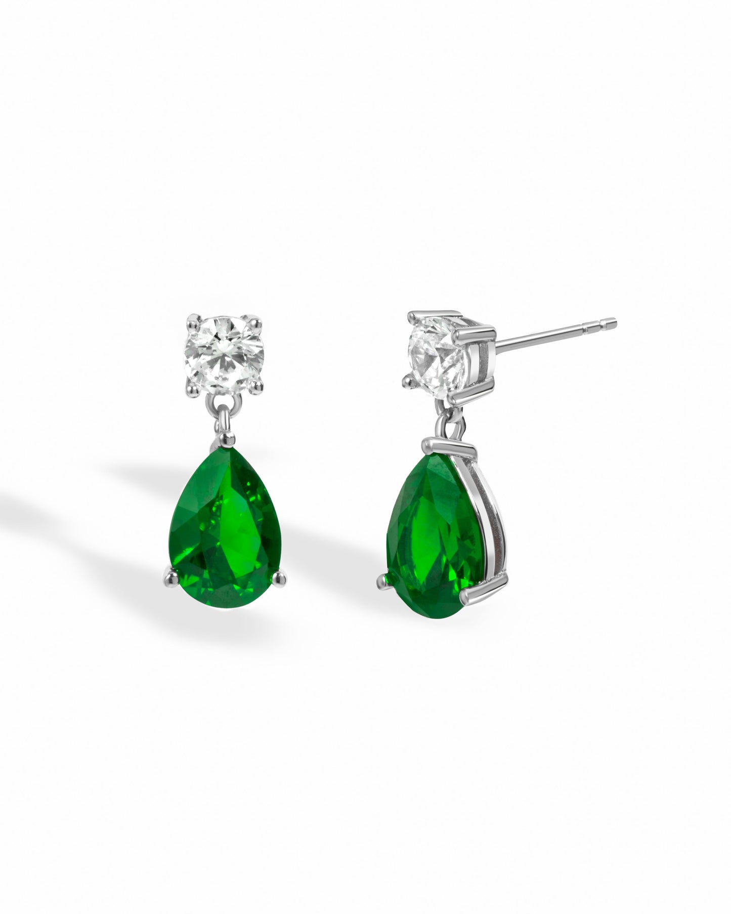 Camille Emerald Pear Drop Earrings