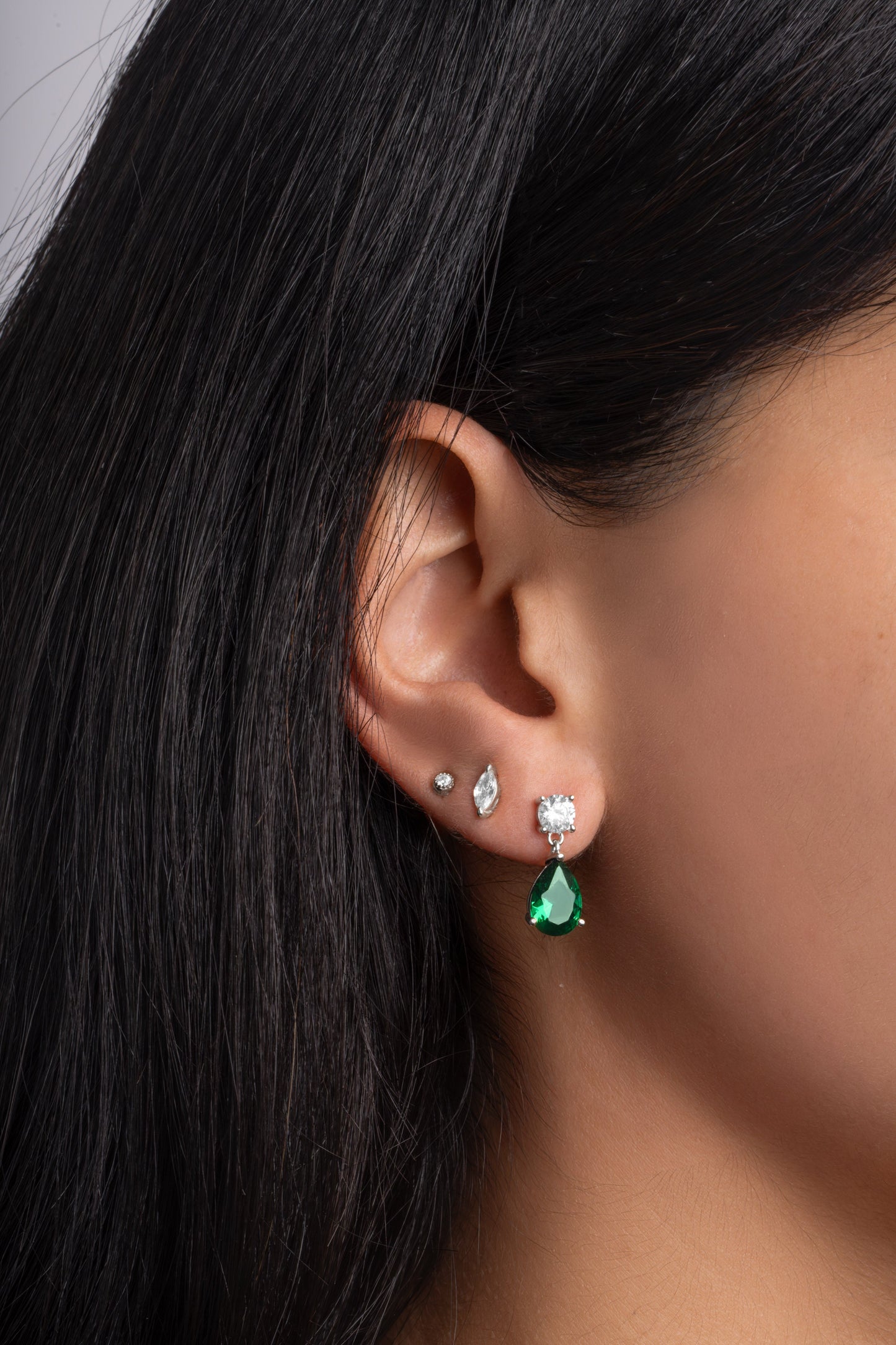 Camille Emerald Pear Drop Earrings