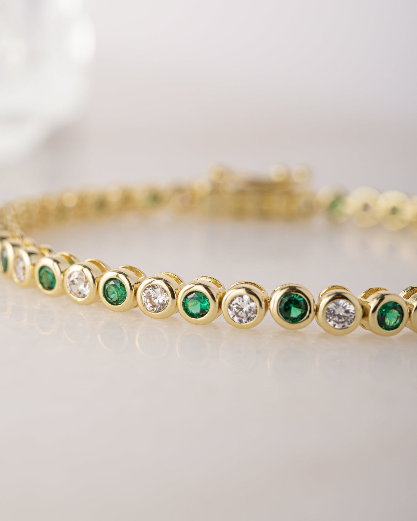 Charlie Emerald & CZ Tennis Bracelet