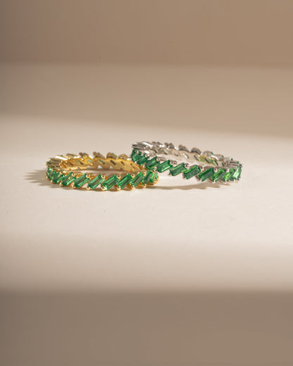 Slanted Emerald Baguette Ring