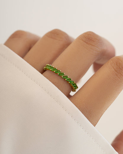 Slanted Emerald Baguette Ring