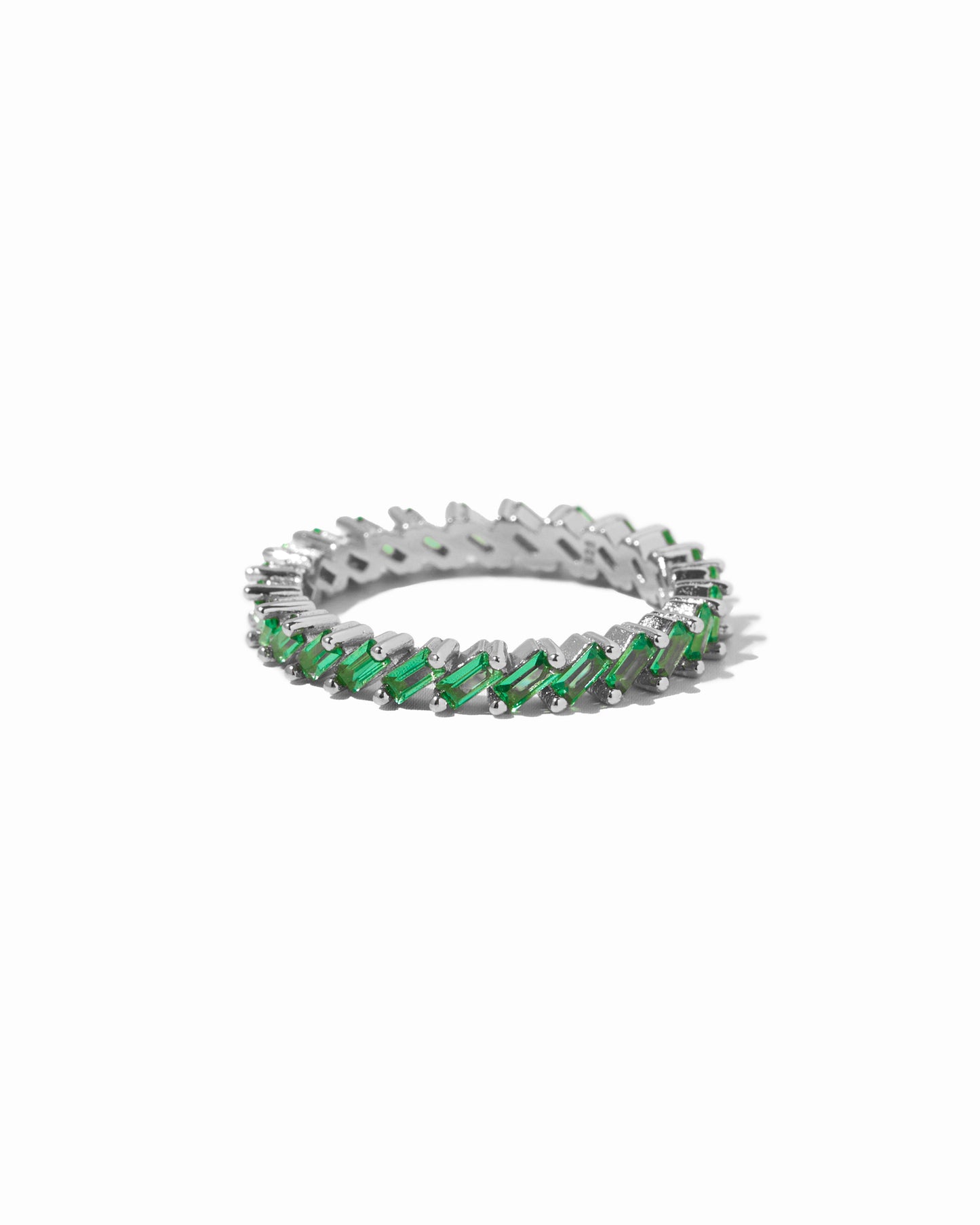 Slanted Emerald Baguette Ring