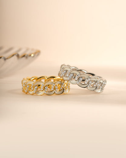White Enamel Chain Ring