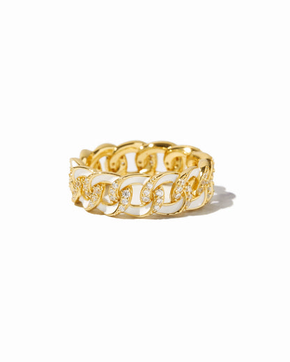 White Enamel Chain Ring