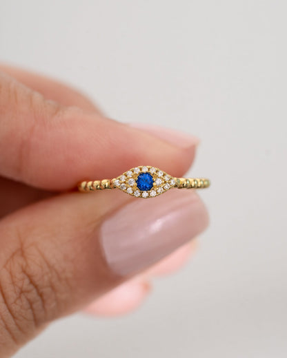 Adjustable Evil Eye Ring