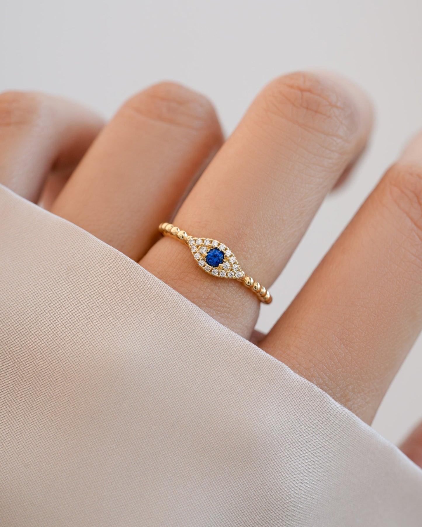 Adjustable Evil Eye Ring
