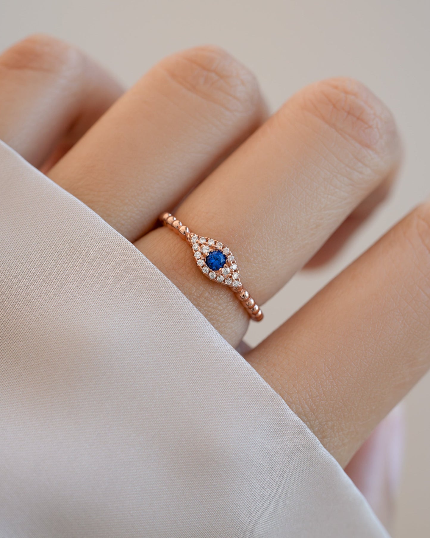 Adjustable Evil Eye Ring