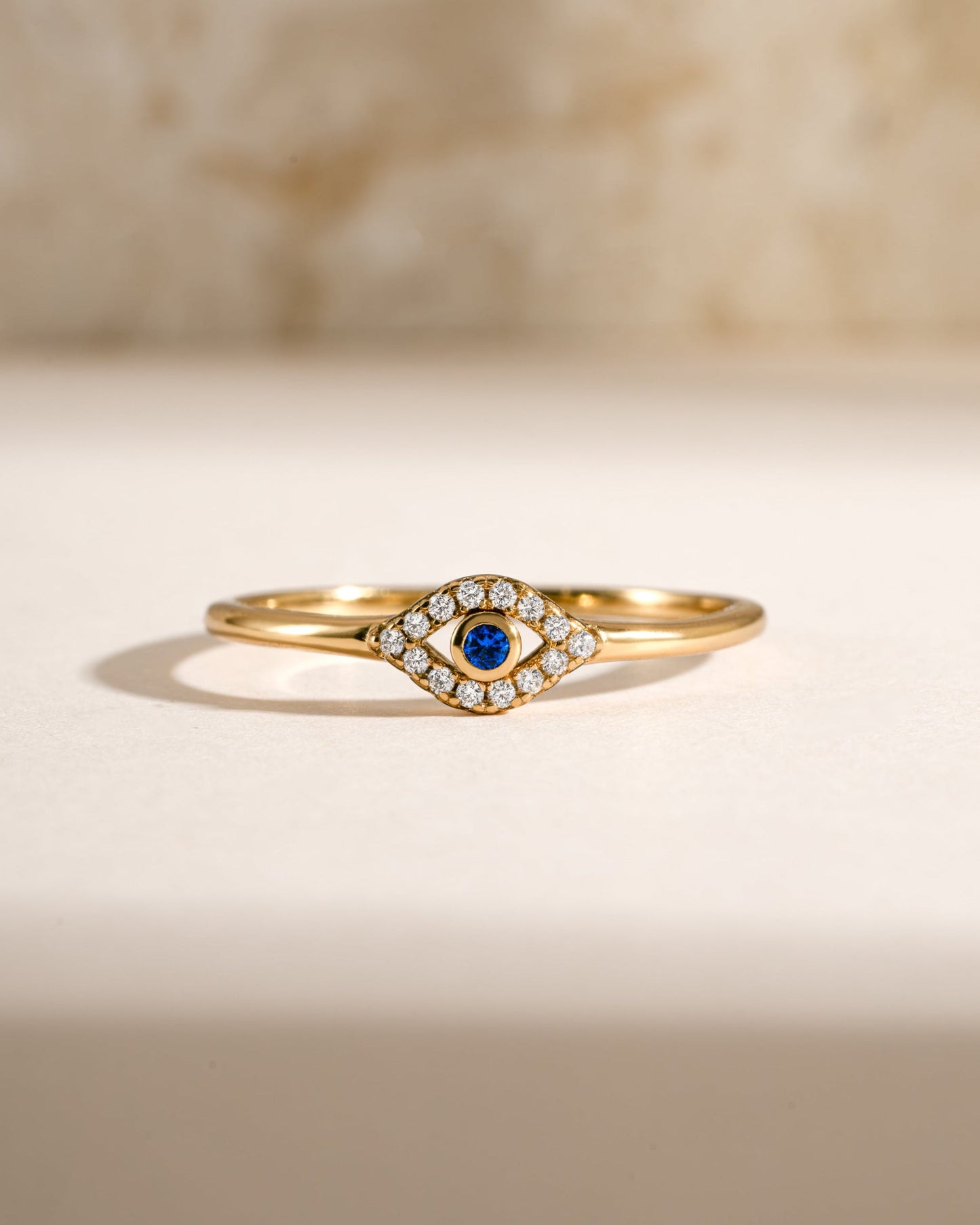 Tiny Blue Evil Eye Ring