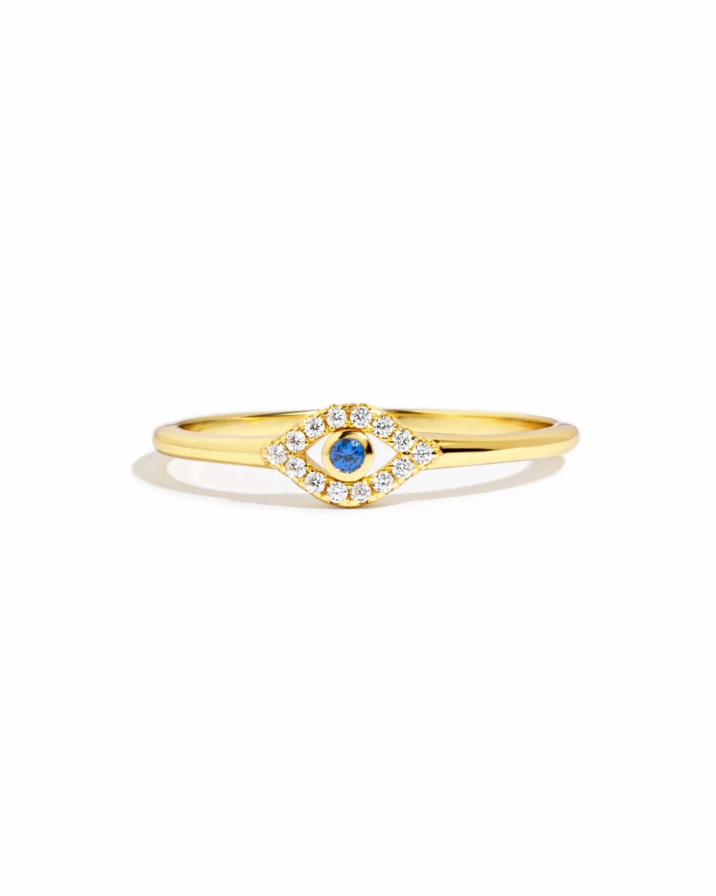 Tiny Blue Evil Eye Ring
