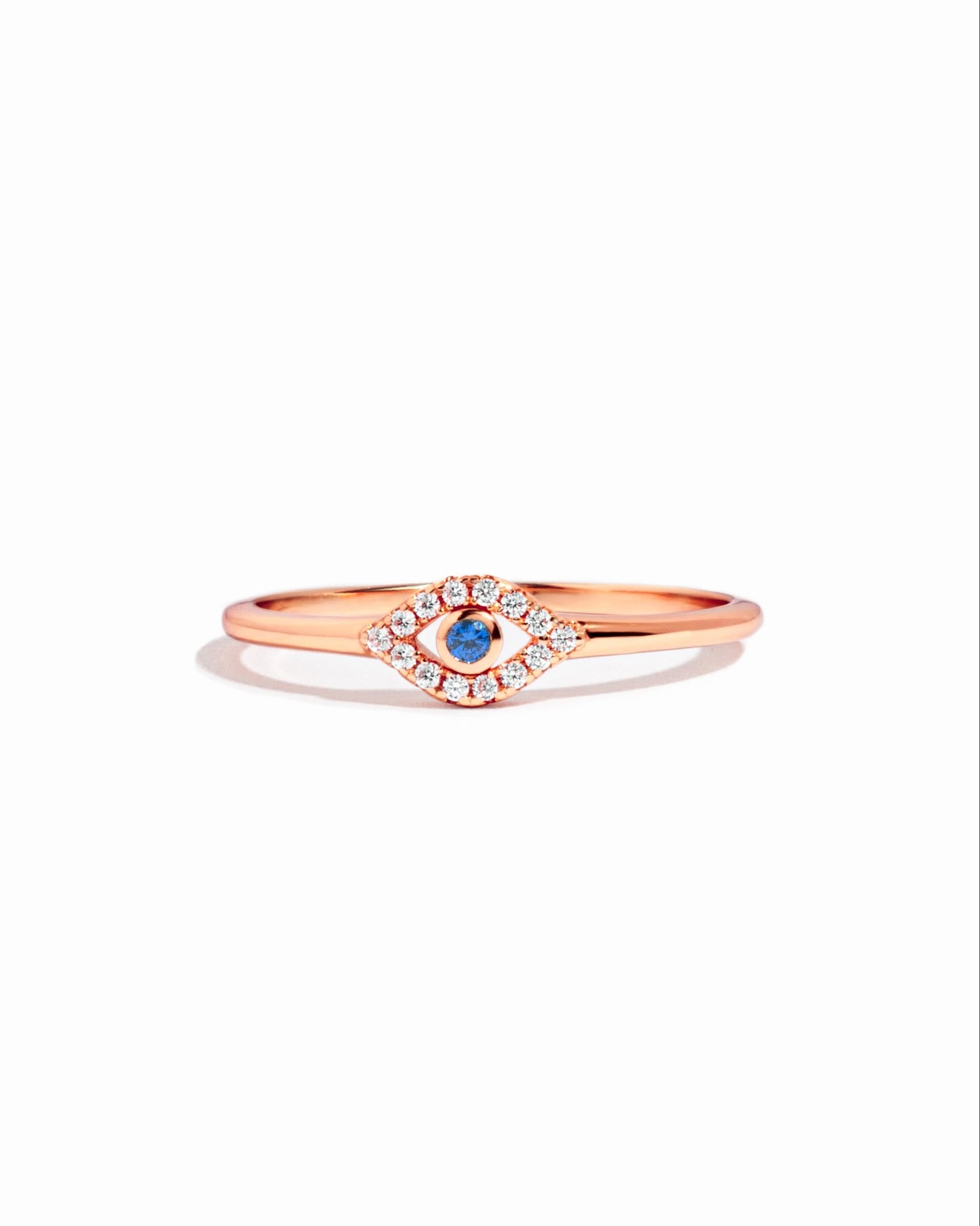 Tiny Blue Evil Eye Ring