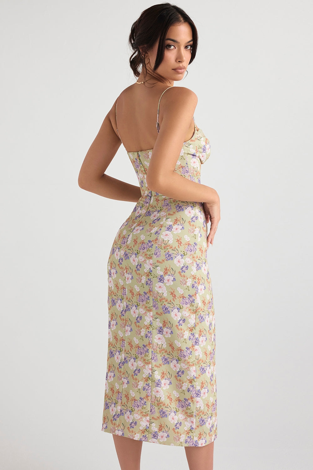 peony print  midi sundress