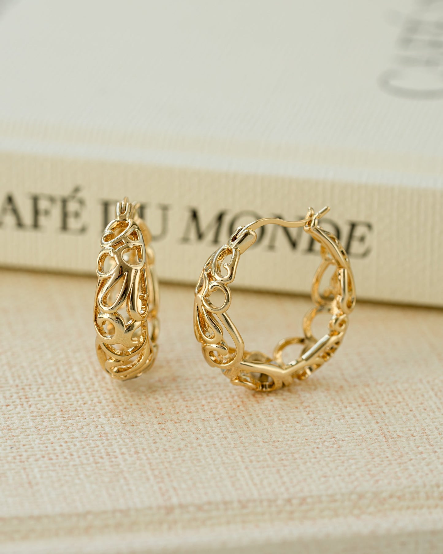 Filigree Tapered Hoops