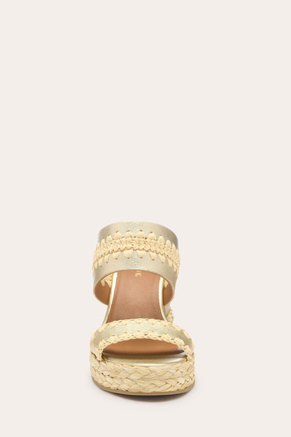 Landyn Crochet Espadrille Wedge | GOLD