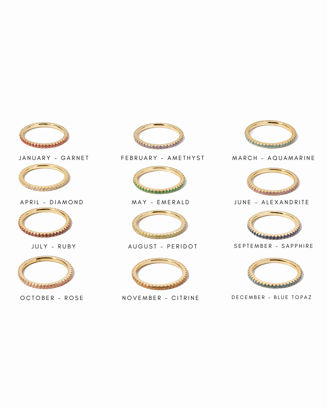 Birthstone Eternity Rings