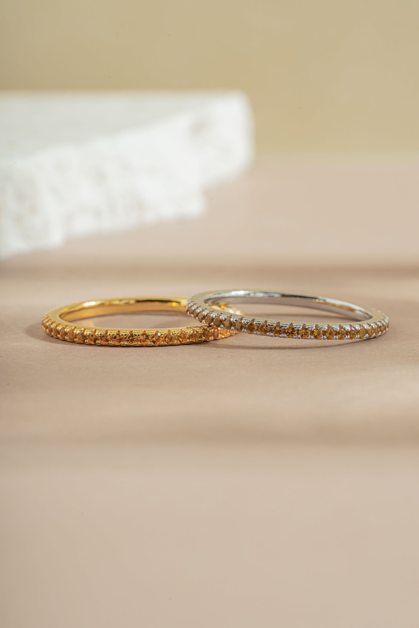 Citrine Birthstone Eternity Rings
