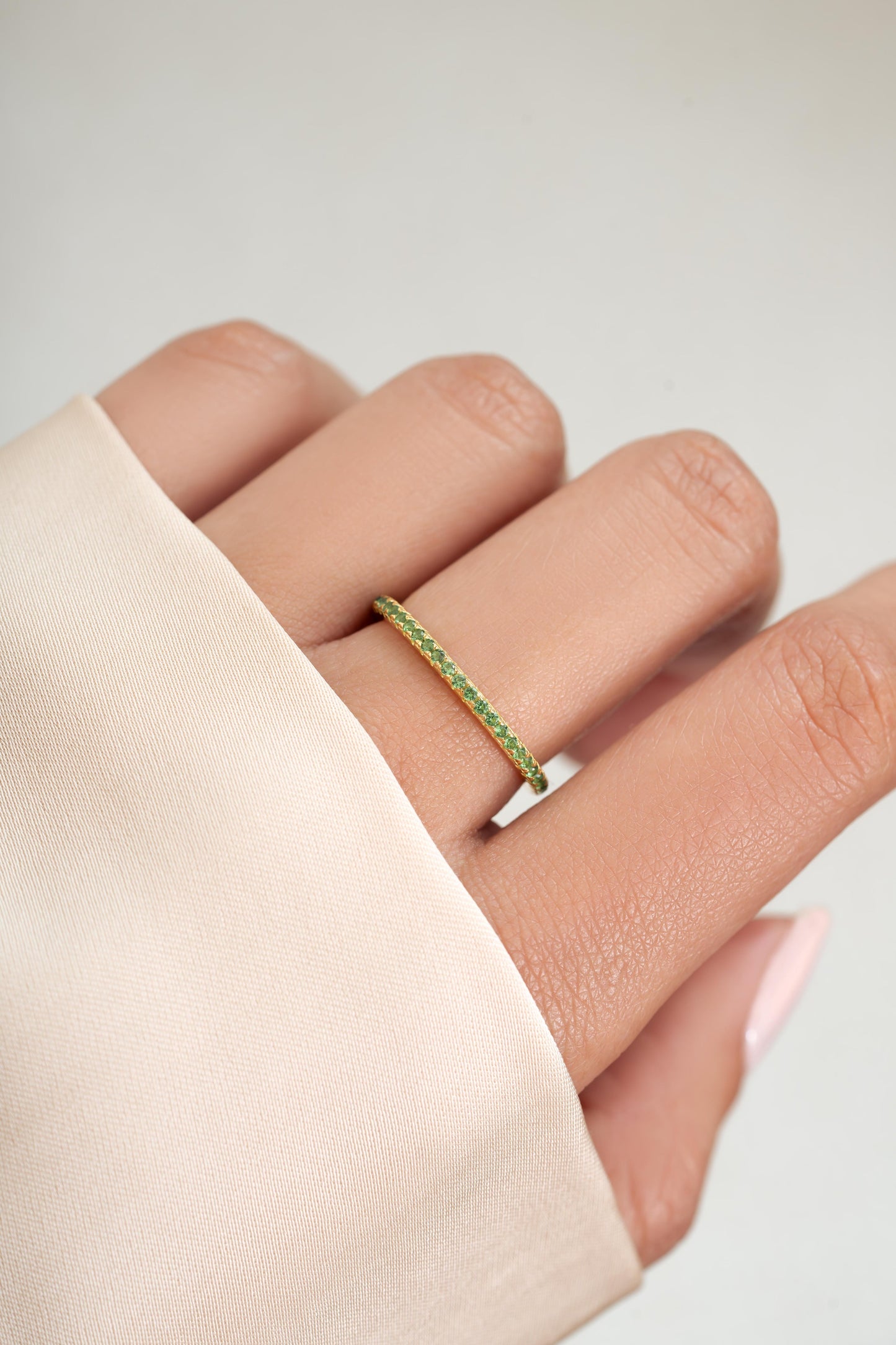 Emerald Birthstone Eternity Ring